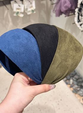 10.28韩国baket发饰简约纯色布艺宽边发箍外出遮盖压发头箍发卡