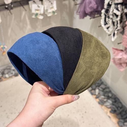 10.28韩国baket发饰简约纯色布艺宽边发箍外出遮盖压发头箍发卡