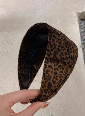 9.30韩国东大门baket发饰秋冬豹纹宽边发箍气质复古弹力头箍发带