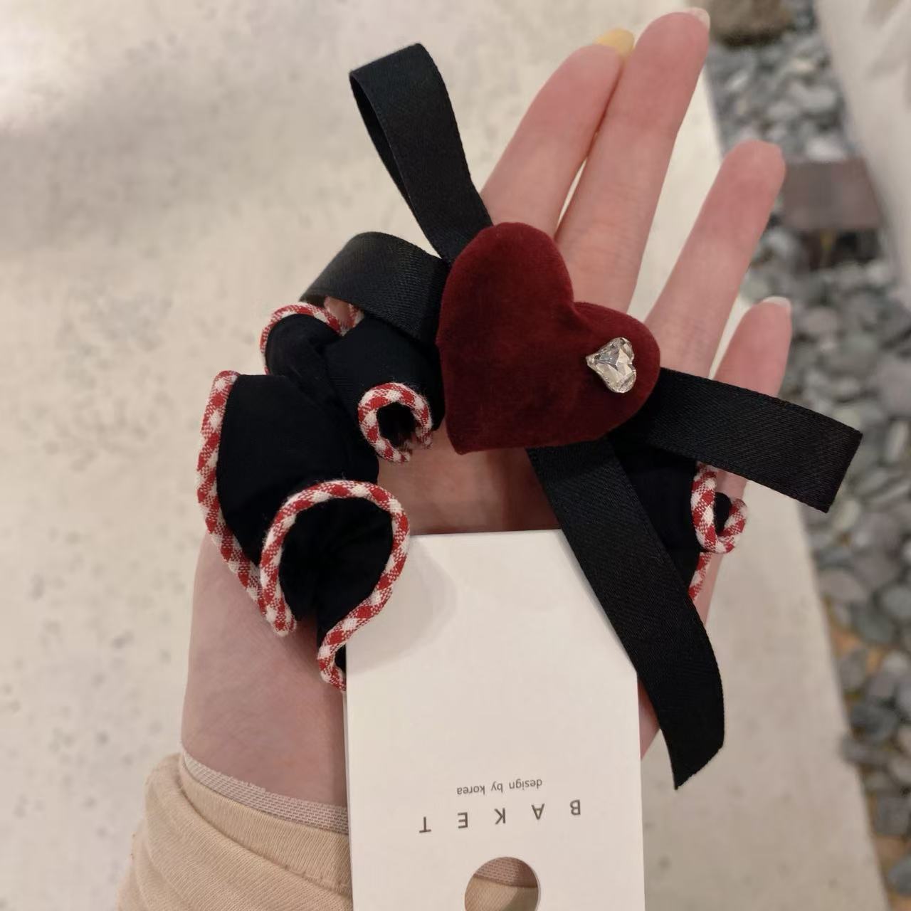 9.30韩国东大门baket发饰显白爱心蝴蝶结木耳边发绳发圈面膜绳