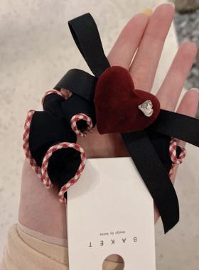 9.30韩国东大门baket发饰显白爱心蝴蝶结木耳边发绳发圈面膜绳