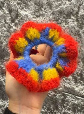 11.9韩国东大门Trois de LEI多巴胺彩色针织大肠发圈