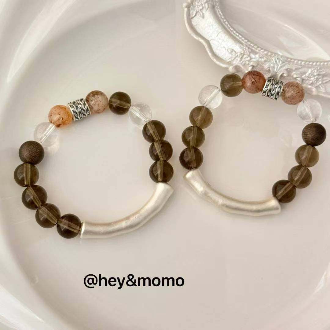 12.15直播韩国momo银饰彩色水晶串珠手链925银