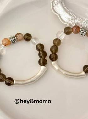 12.15直播韩国momo银饰彩色水晶串珠手链925银