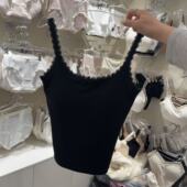 4.3韩国东大门flora蕾丝蝴蝶结吊带背心运动内衣百搭