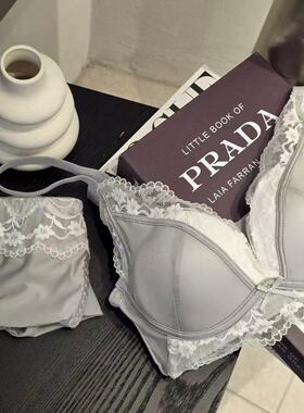 4.13韩国东大门flora纯色蕾丝花朵吊带内衣内裤套装聚拢