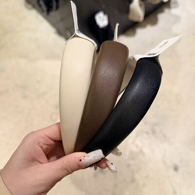 1.16韩国东大门nyunyu光面净版皮面简约高颅顶发箍