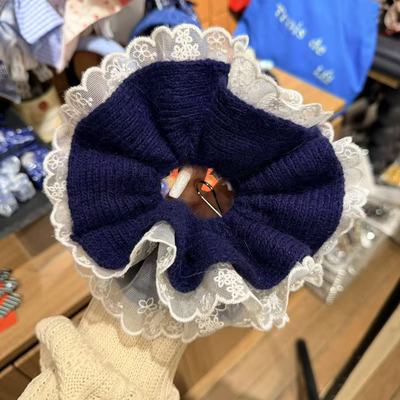 1.5韩国东大门Trois de LEI纯色针织蕾丝大肠发圈