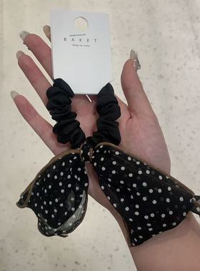 8.12韩国东大门baket发饰纱纱波点发绳休闲百搭