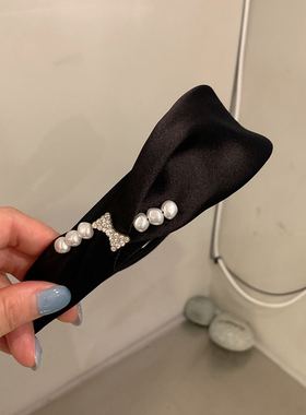 8.31韩国直播baket发饰水钻打结缎面光泽发箍