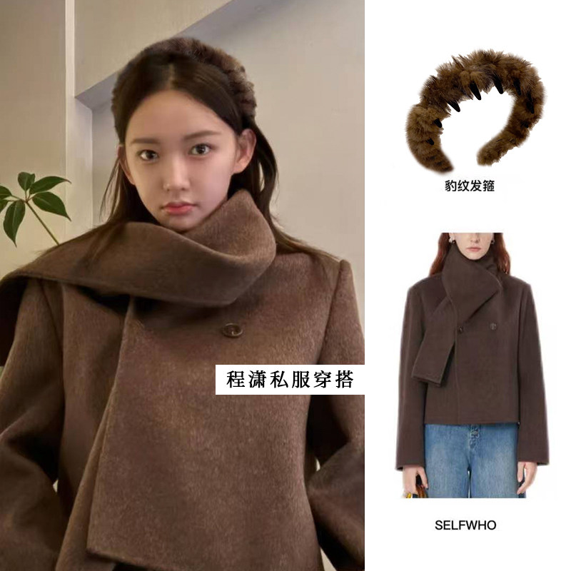 17mart韩国发饰定制款水貂毛秋冬高颅顶百搭齿梳发箍到齿波浪发箍