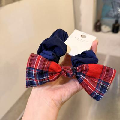 11.25韩国东大门baket发饰格纹蝴蝶结大肠发圈发绳