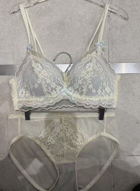 4.13韩国东大门flora新款小花蕾丝拼接吊带内衣内裤套装