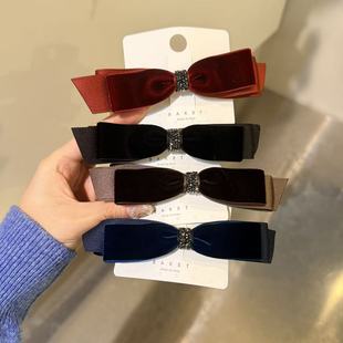 12.16韩国东大门baket丝绒砂糖钻一字蝴蝶结弹簧夹