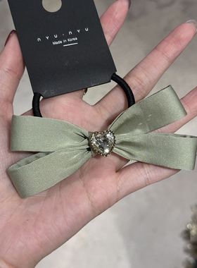 1.26直播韩国nyunyu水钻爱心蝴蝶结简约头绳发圈