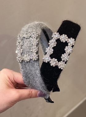 11.30韩国baket发饰花朵方扣水钻针织发箍