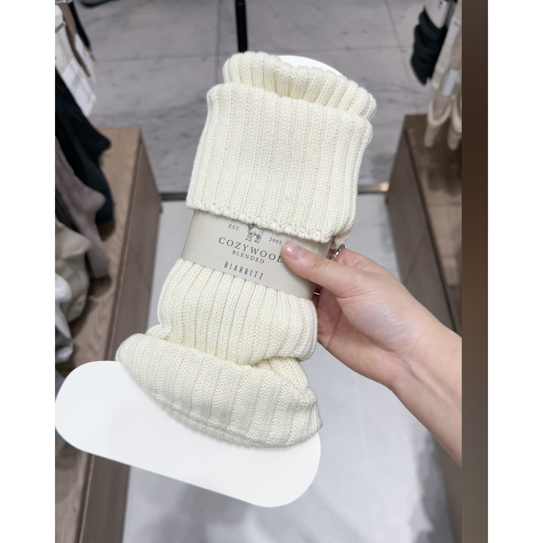 10.23东大门韩国BIARRITZ秋冬纯色堆堆袜芭蕾风加厚针织