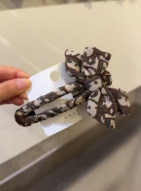 10.18韩国东大门baket发饰印花布艺复古蝴蝶结横夹懒人发夹盘发