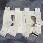 2.2东大门韩国YOLO春夏新款 波点蝴蝶结小花边薄款 袜子