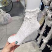 4.7东大门韩国YOLO二店可爱小蝴蝶结点缀袜子透气舒适百搭