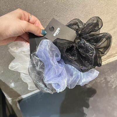 3.21韩国nyunyu发饰光泽感纱纱蓬松褶皱大肠发圈