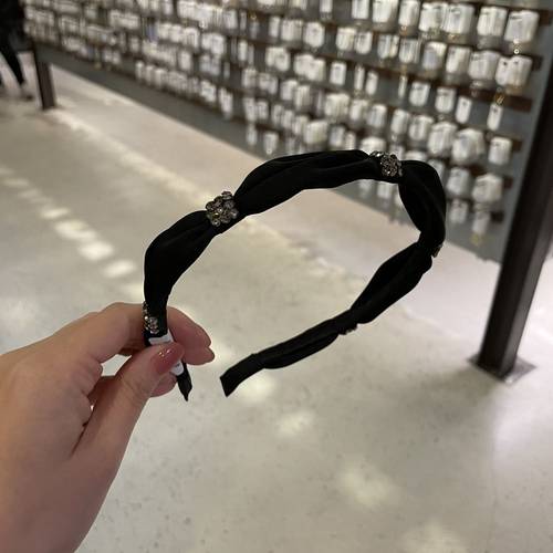 韩国东大门baket发饰花苞丝带水钻发箍细头箍复古气质窄边发卡