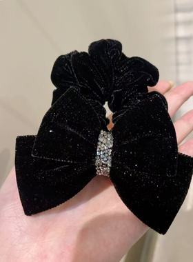 9.20韩国东大门baket发饰细闪满天星砂糖钻丝绒蝴蝶结大肠发圈