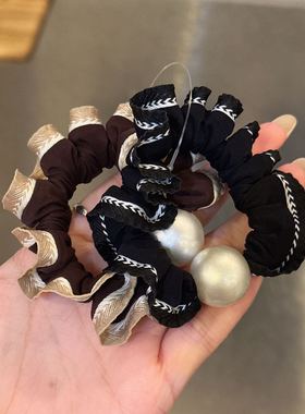 8.20韩国baket发饰褶皱珍珠花边发绳发圈