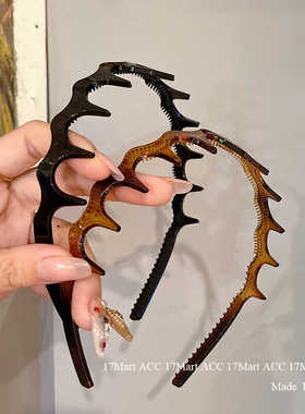 韩国发饰简约波浪高颅顶发箍女气质百搭洗脸专用带齿防滑头箍发卡