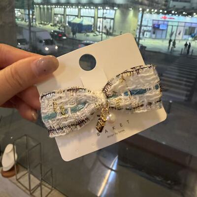 2.24韩国东大门baket发饰新款小香风吊坠蝴蝶结边夹发夹