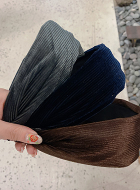 9.23韩国东大门baket发饰纯色净版条绒宽边发箍