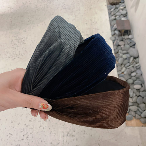 9.23韩国东大门baket发饰纯色净版条绒宽边发箍