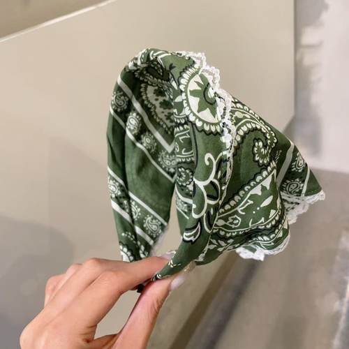 7.12韩国东大门baket发饰复古显白腰果花头巾发箍三角巾头箍