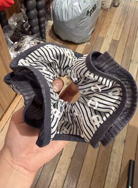 2.22韩国东大门Trois de LEI布艺条纹拼色褶皱大肠发圈