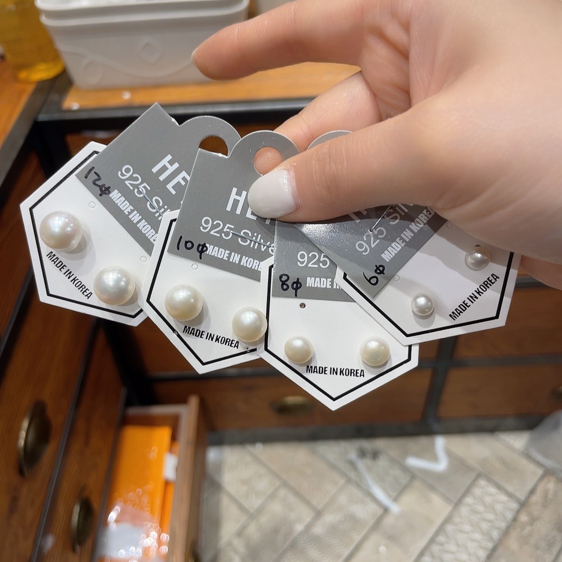 hey珍珠耳钉耳饰925纯银