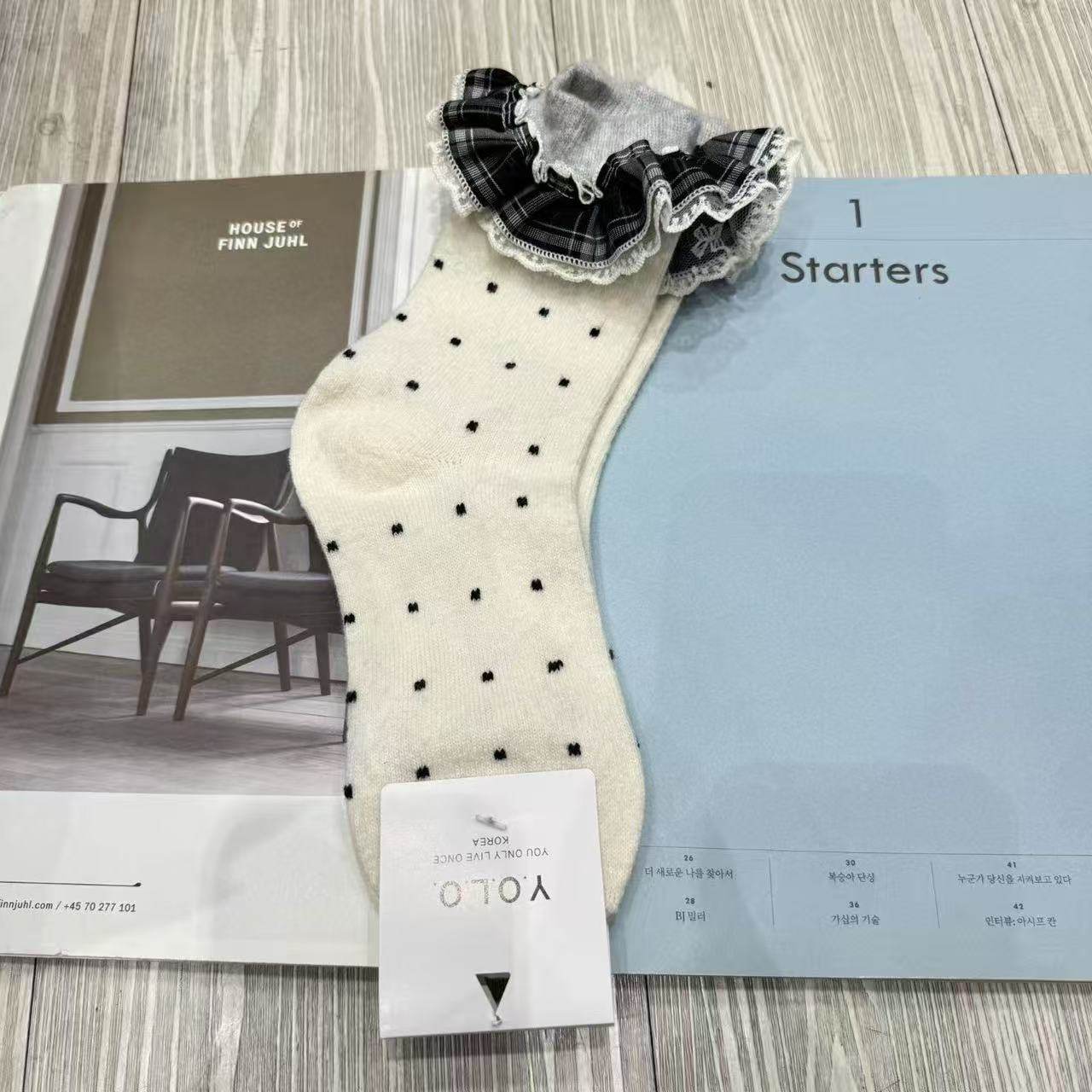 12.22东大门韩国YOLO秋冬纯色波点袜子蕾丝花边袜子,女士内衣/男士内衣/家居服,中筒袜,淘宝优惠券,粉丝福利购,淘宝优惠卷