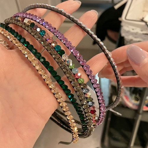 韩国baket发饰多切水钻外戴发箍女重工满钻细边时尚百搭压发头箍