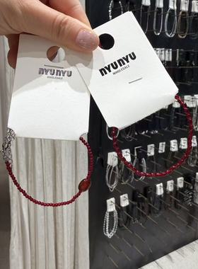 1.30韩国东大门nyunyu红色珠子简约手链