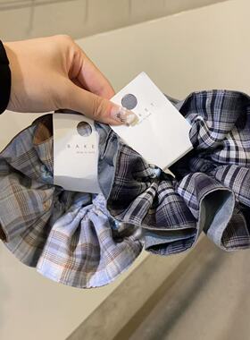 8.23韩国baket发饰学院格子复古气质大肠发圈