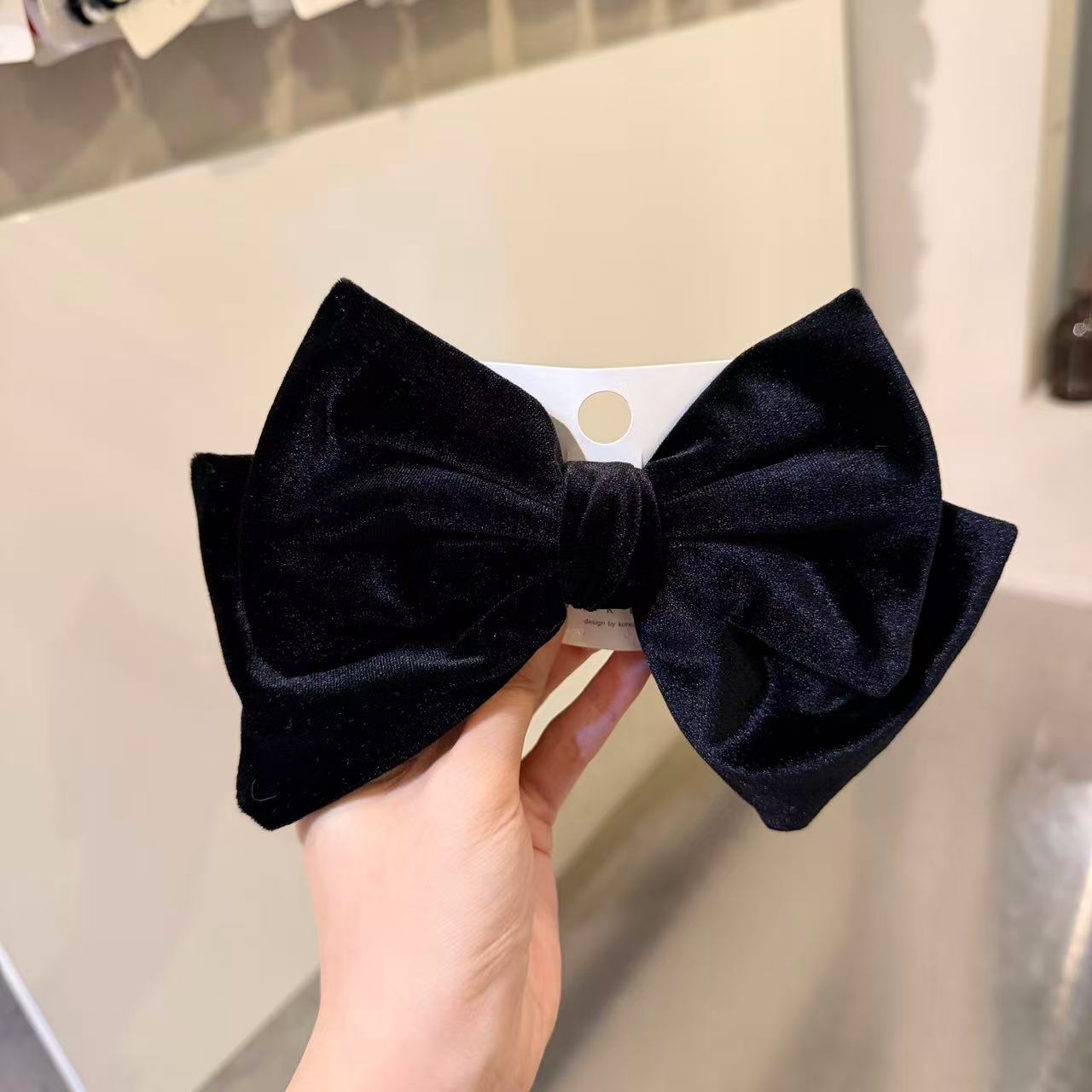 11.25韩国东大门baket发饰纯色丝绒蝴蝶结弹簧夹