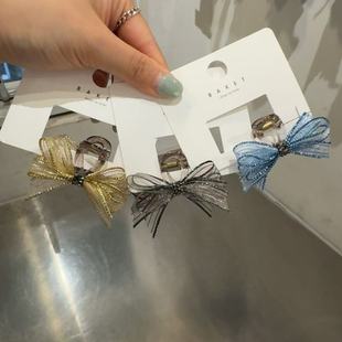 7.1韩国东大门baket发饰彩丝水钻蝴蝶结小抓夹