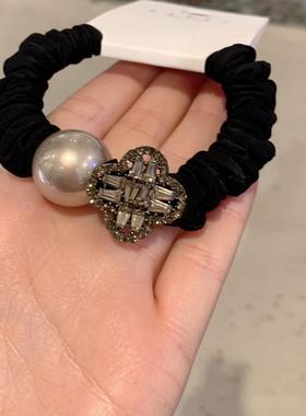 11.30韩国baket发饰简约珍珠水钻气质头绳皮筋高级感百搭大肠发圈