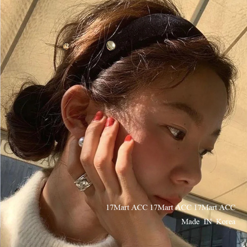 10.25韩国nyunyu发饰复古金标气质高颅顶丝绒发箍