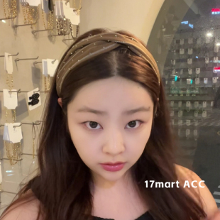 8.16韩国东大门baket发饰高级感条纹复古布艺发箍高颅顶外戴头箍