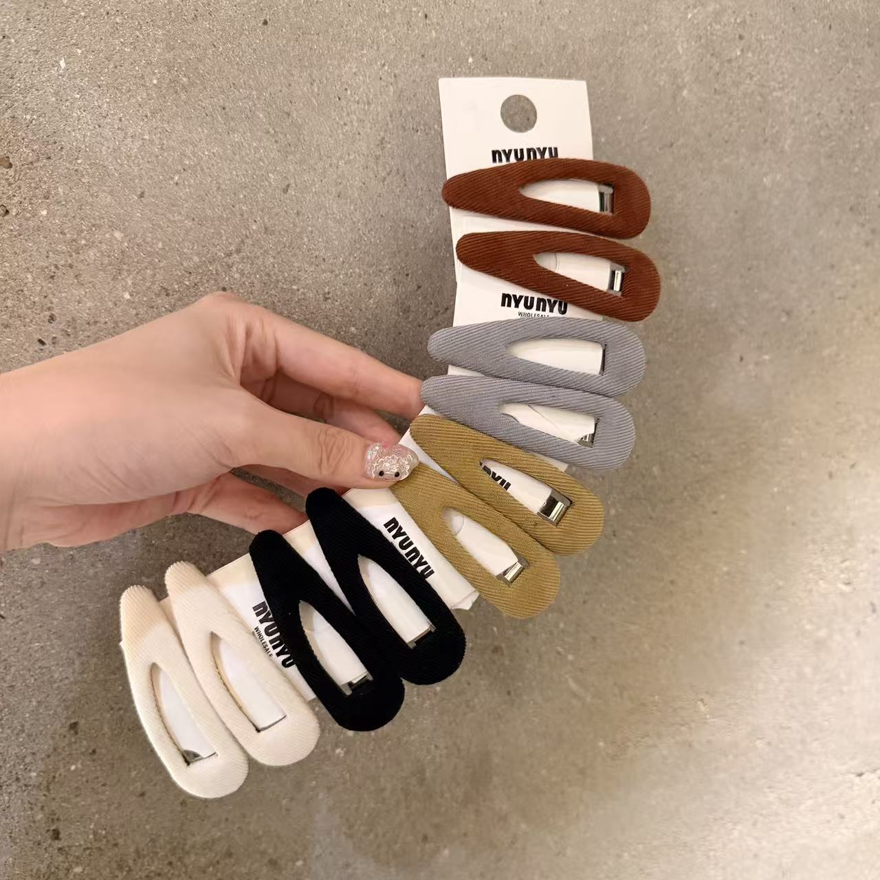 11.21韩国东大门nyunyu发饰斜纹布艺复古发夹BB夹