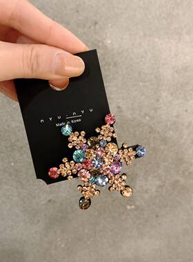 水钻雪花发夹彩钻刘海夹鸭嘴夹