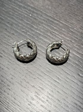 8.22韩国直播earlobe经典菱格耳圈耳钉耳饰