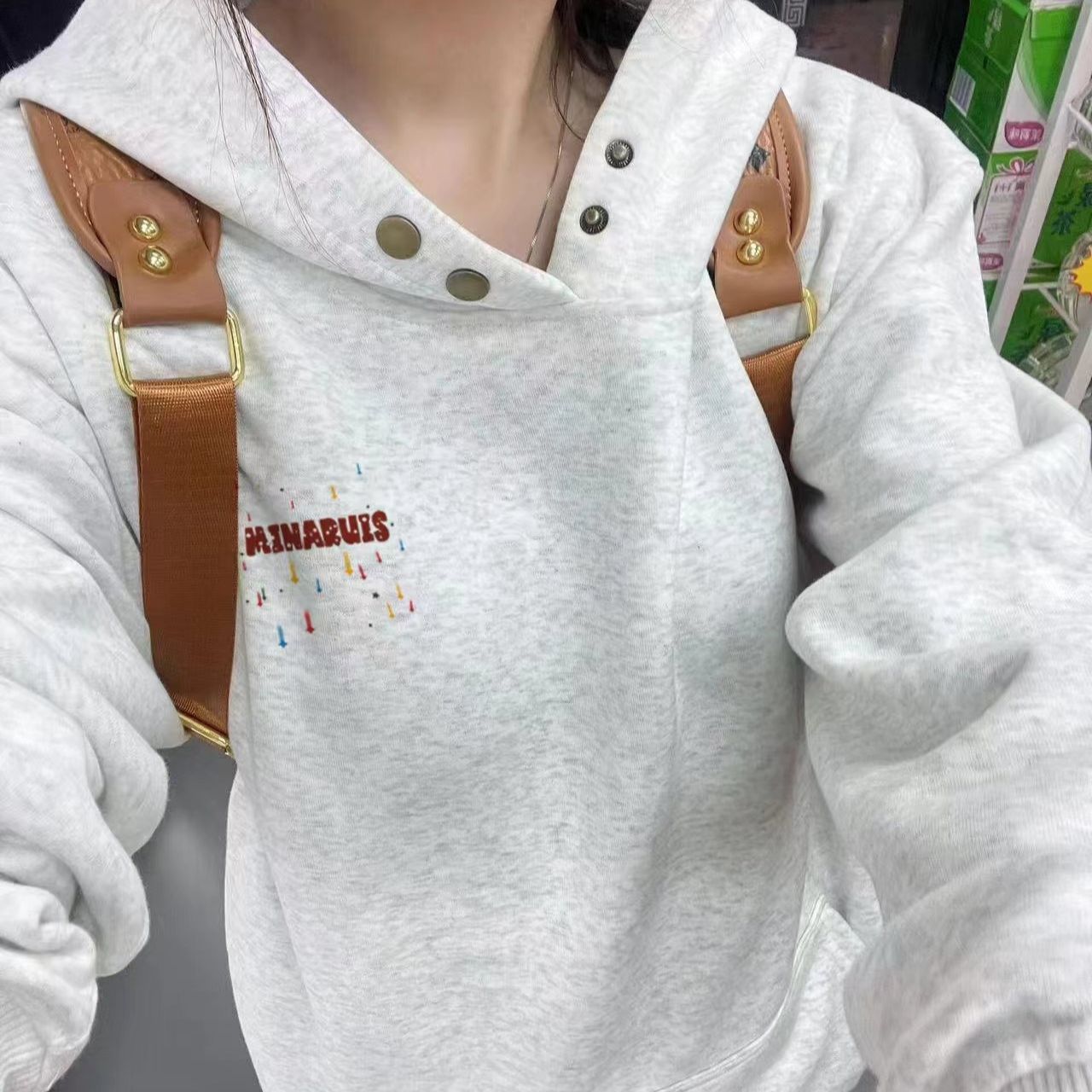 美式复古纯棉重磅纽扣男