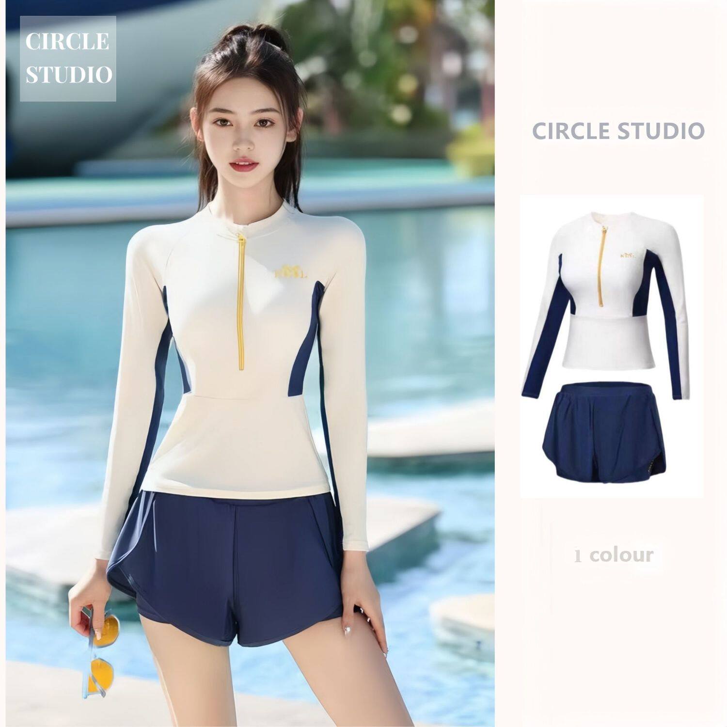 泳衣女款分体长袖2026新款保守遮肚显瘦专业游泳馆专用温泉游泳装