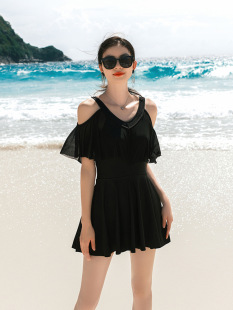 2026新款 连体泳衣女泡温泉高级感微胖遮肉显瘦保守小胸聚拢游泳装